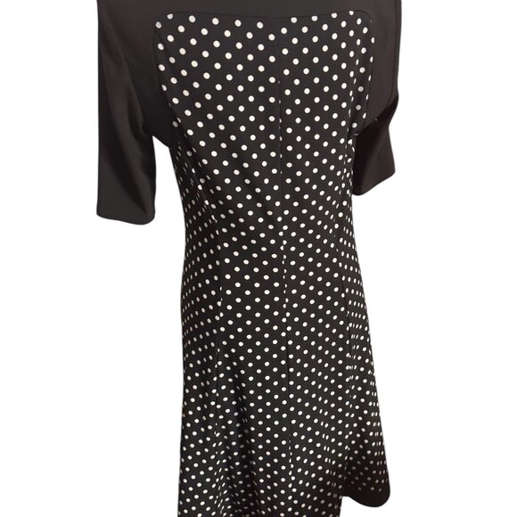 ❤️CHAPS  BLACK/WHITE POLKA DOT DRESS  MEDIUM    #CL - Picture 5 of 9